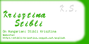 krisztina stibli business card